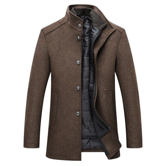 Cappotto Invernale Uomo con Interno Trapuntato e Collo Alto