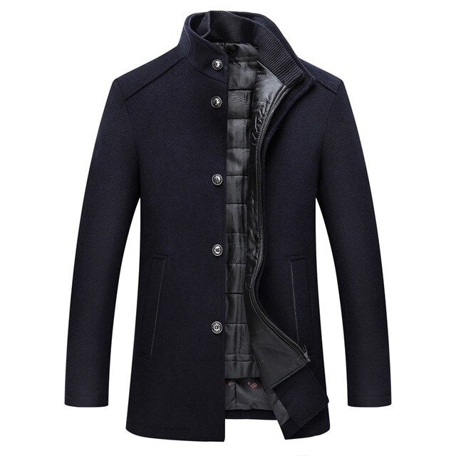 Cappotto Invernale Uomo con Interno Trapuntato e Collo Alto