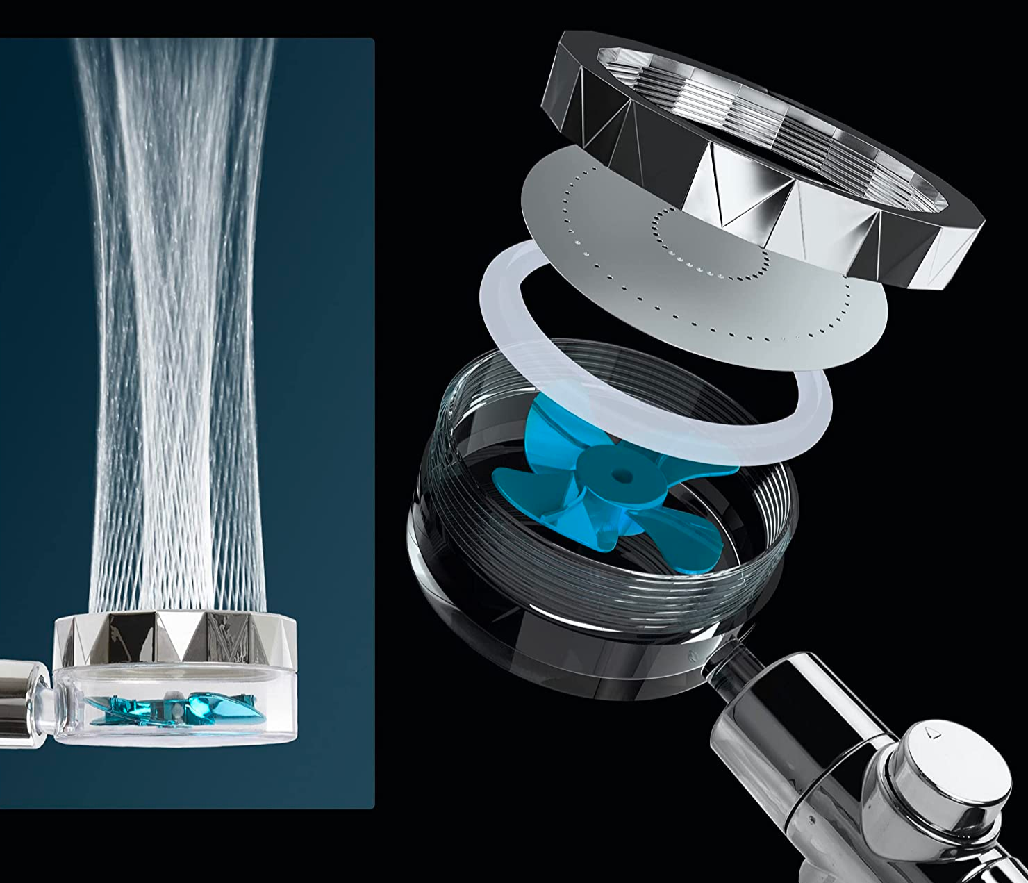 HydroBoost Soffione | Include filtro, getto turbo e costruzione resistente!