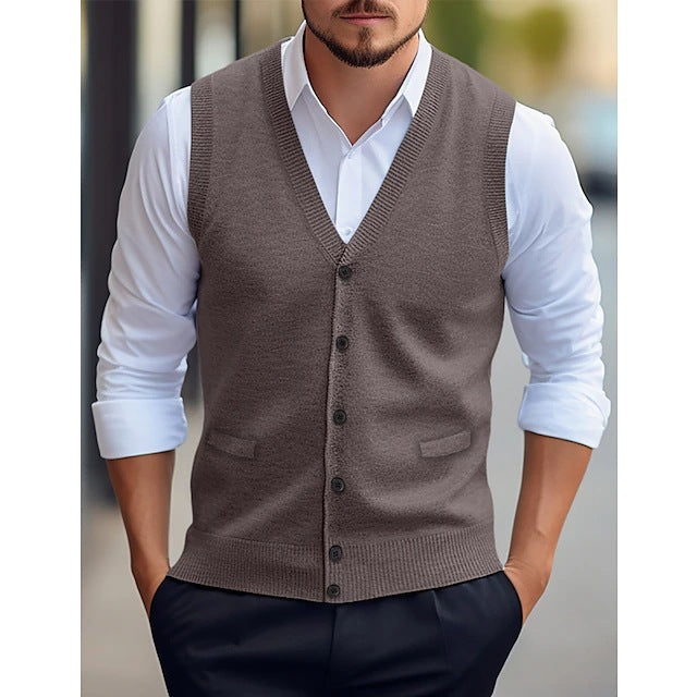 Gilet pour homme en laine tricotée