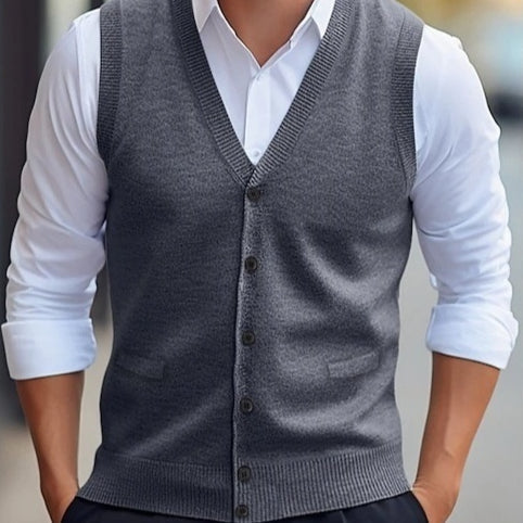 Gilet pour homme en laine tricotée