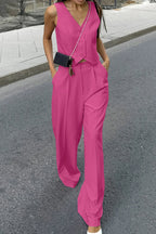 Conjunto de dos piezas para mujer con chaleco sastre y pantalones