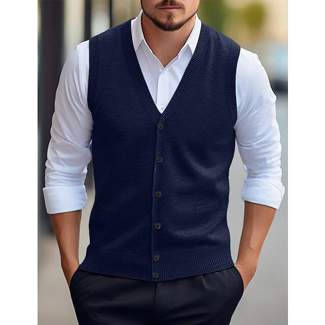 Gilet pour homme en laine tricotée