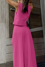 Conjunto de dos piezas para mujer con chaleco sastre y pantalones