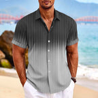Camicia Uomo a Righe Sfumate con Colletto Revers