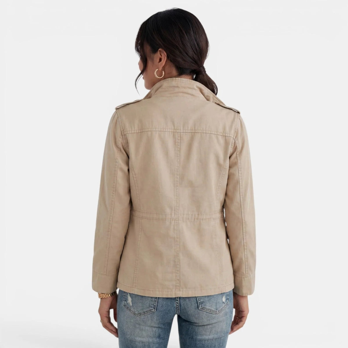 Chaqueta utilitaria ligera para mujer con cremallera