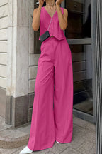 Conjunto de dos piezas para mujer con chaleco sastre y pantalones