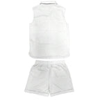 Gilet pour homme en coton et lin à col montant
