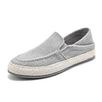 Miesten hengittävät pellavaiset slip-on-mokasiinit
