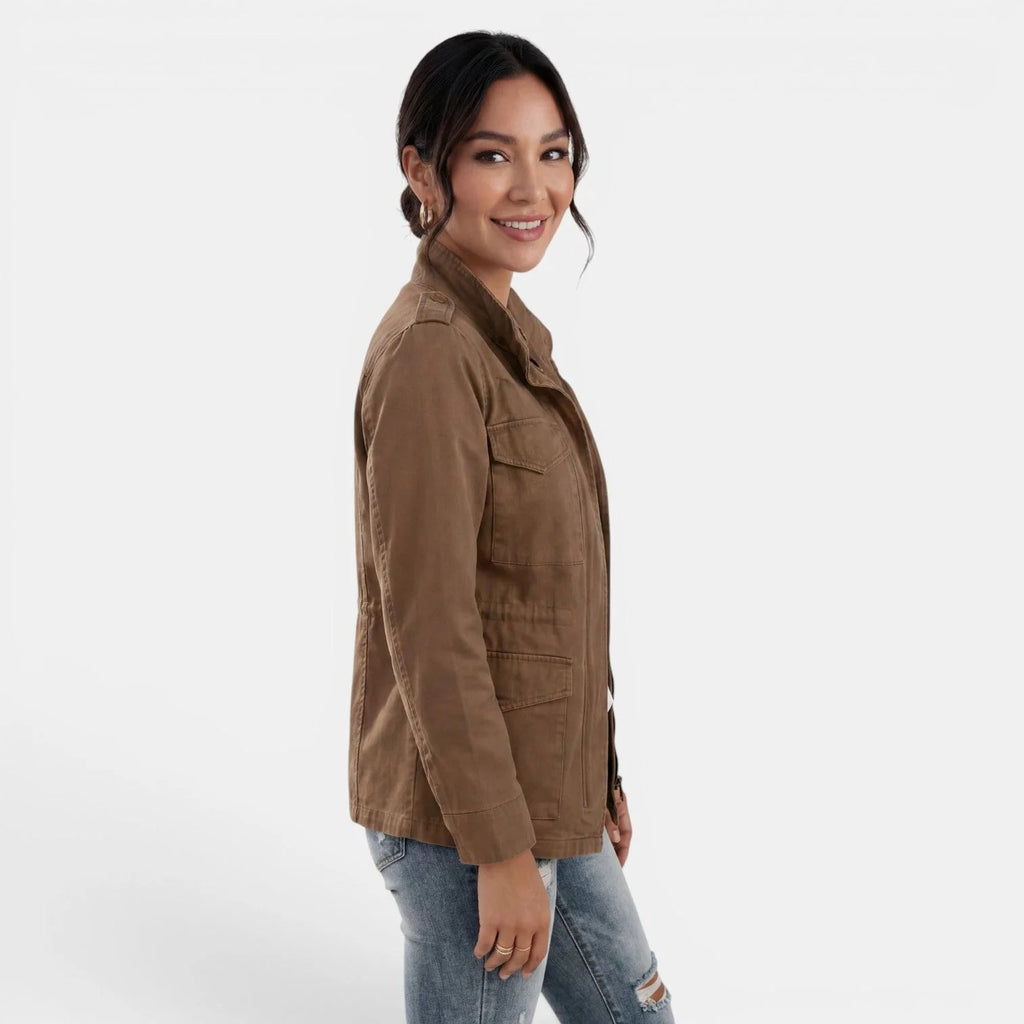 Chaqueta utilitaria ligera para mujer con cremallera