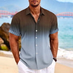 Camicia Uomo a Righe Sfumate con Colletto Revers