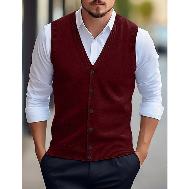 Gilet pour homme en laine tricotée