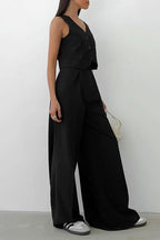 Conjunto de dos piezas para mujer con chaleco sastre y pantalones