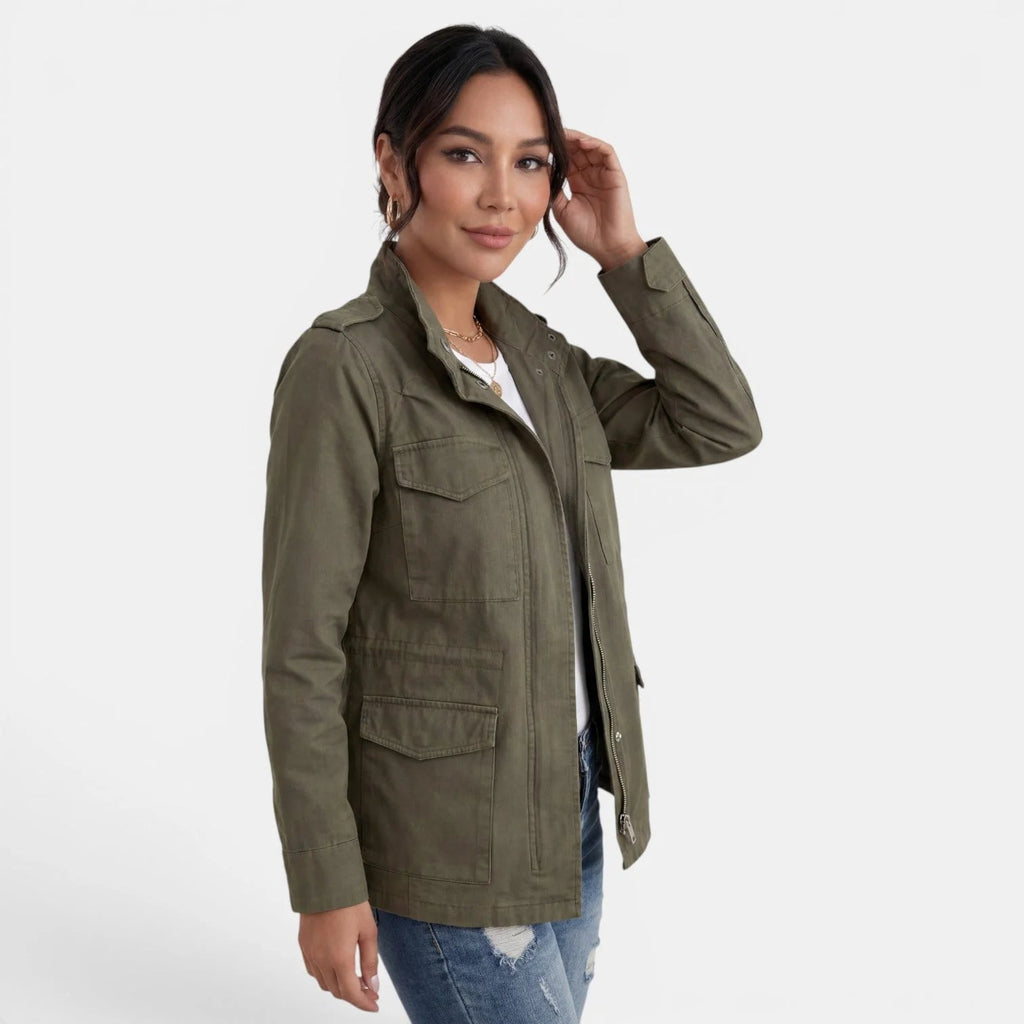 Chaqueta utilitaria ligera para mujer con cremallera