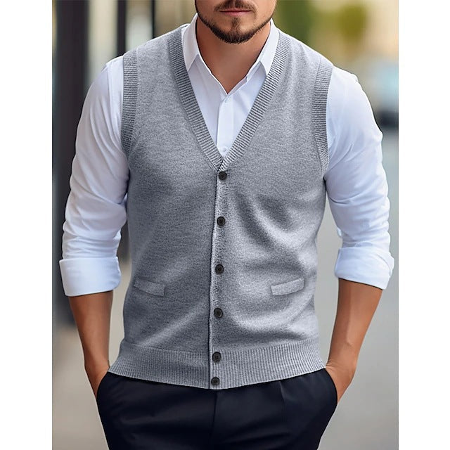 Gilet pour homme en laine tricotée