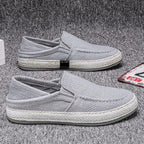 Miesten hengittävät pellavaiset slip-on-mokasiinit