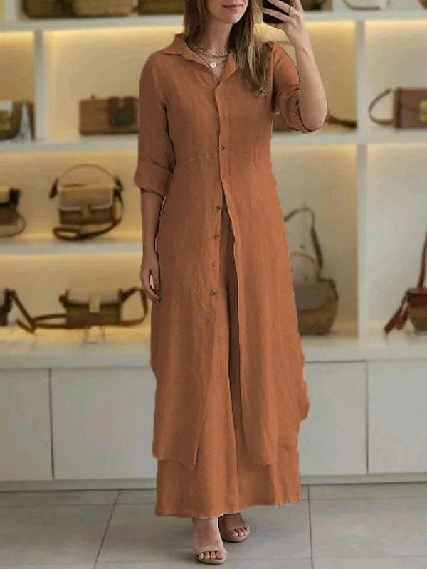 Hør Sæt Dame Elegant Komfort Sommerstil