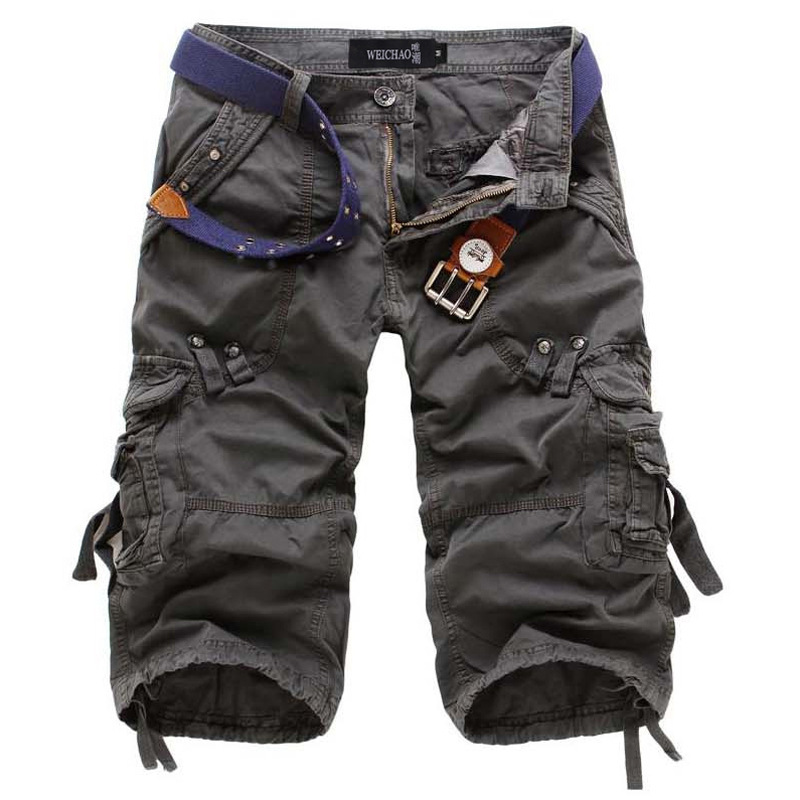 Shorts Cargo Uomo con Cintura e Tasche Multiple