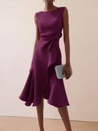 Abito Midi Donna Drappeggiato Asimmetrico ANFINITE