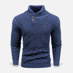 Dolcevita Uomo Slim Fit in Maglia con Dettaglio Bottoni