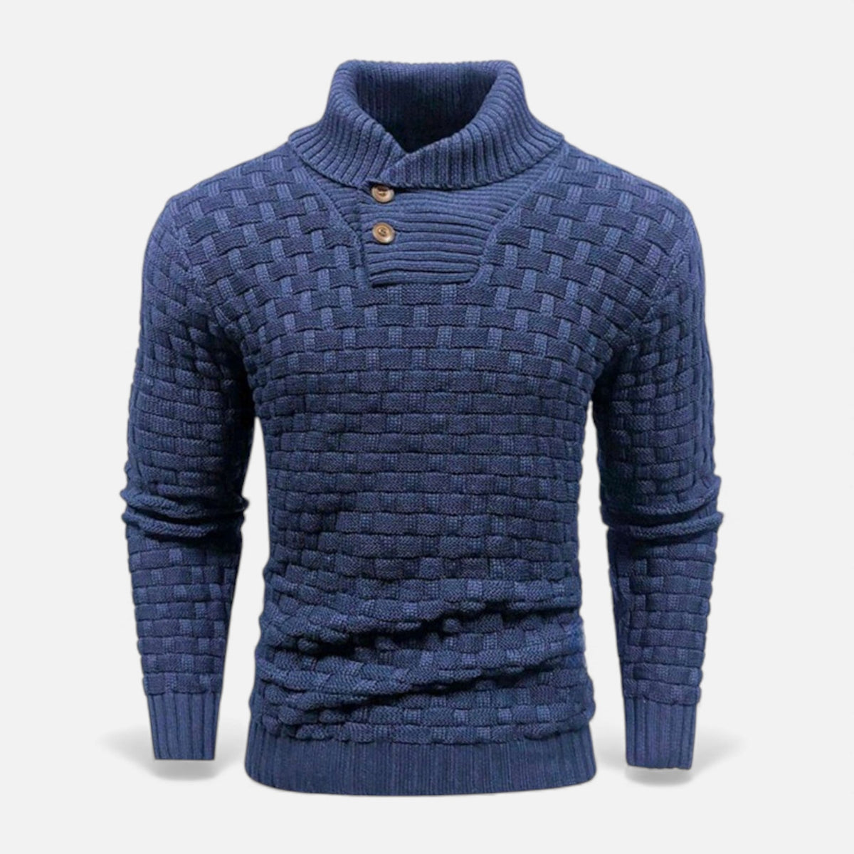 Dolcevita Uomo Slim Fit in Maglia con Dettaglio Bottoni