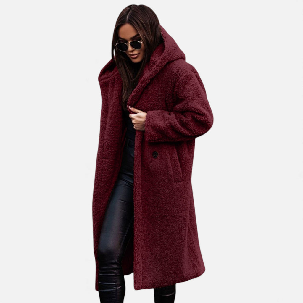 Cappotto Lungo Donna in Morbido Teddy Fleece