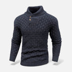Dolcevita Uomo Slim Fit in Maglia con Dettaglio Bottoni