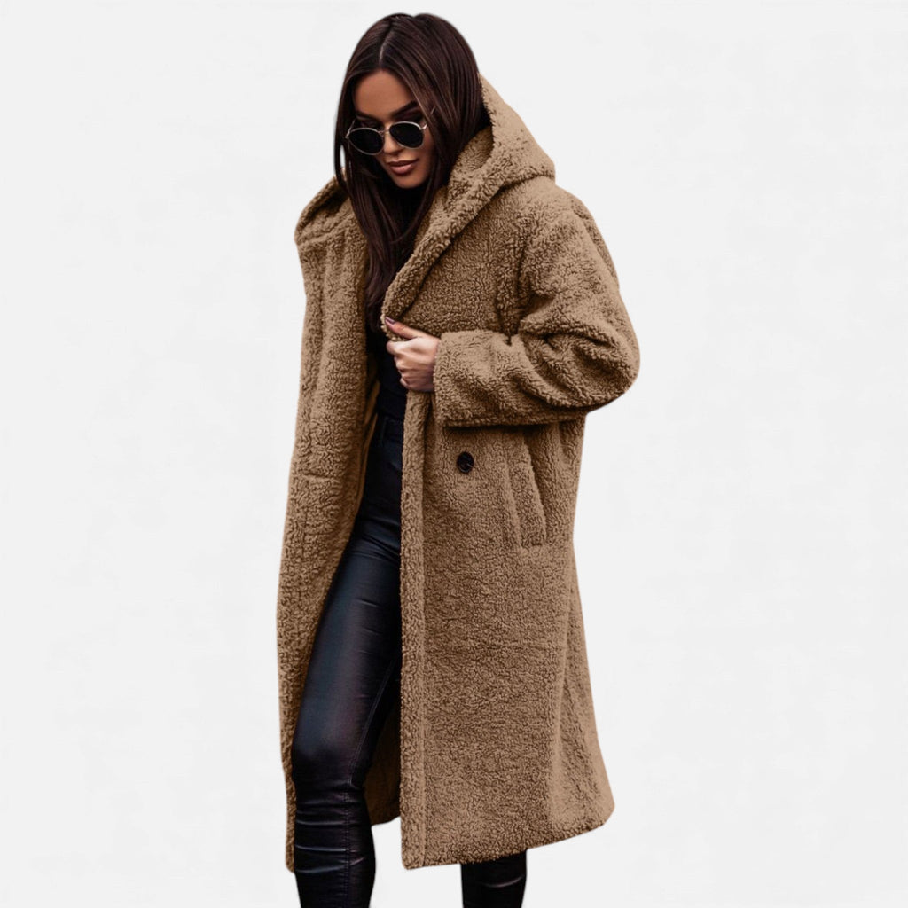 Cappotto Lungo Donna in Morbido Teddy Fleece