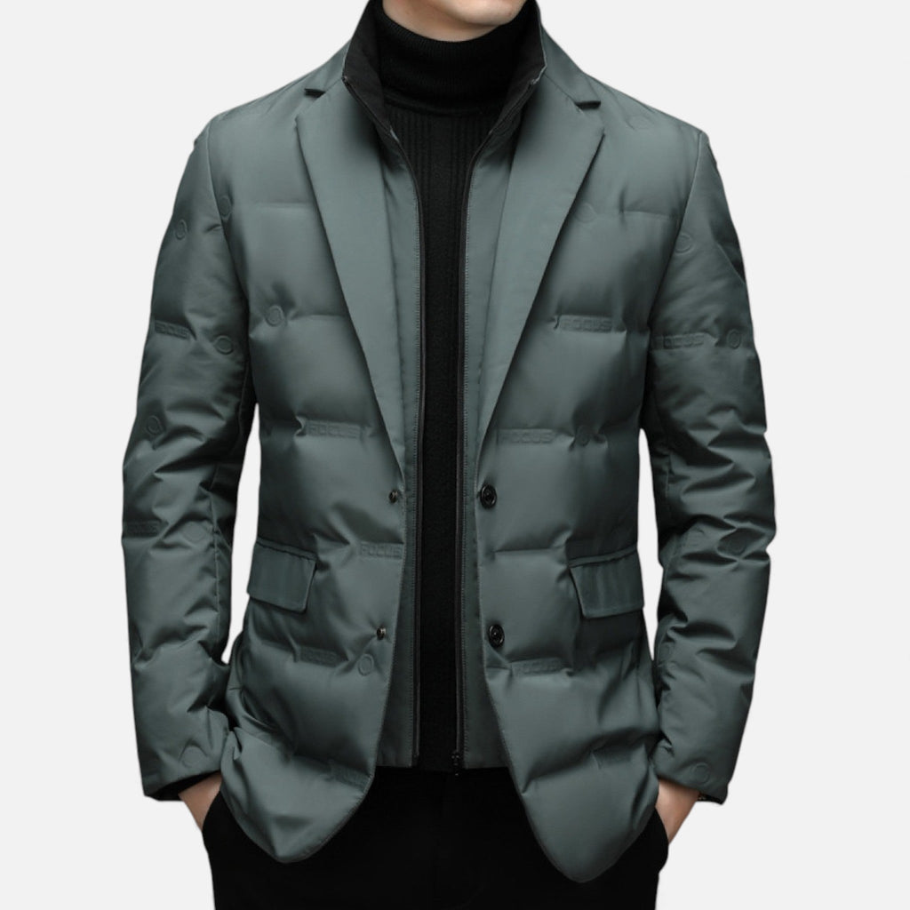Chaqueta de invierno para hombre Valmonti - Plumífero elegante acolchado con cuello chal