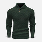 Dolcevita Uomo Slim Fit in Maglia con Dettaglio Bottoni