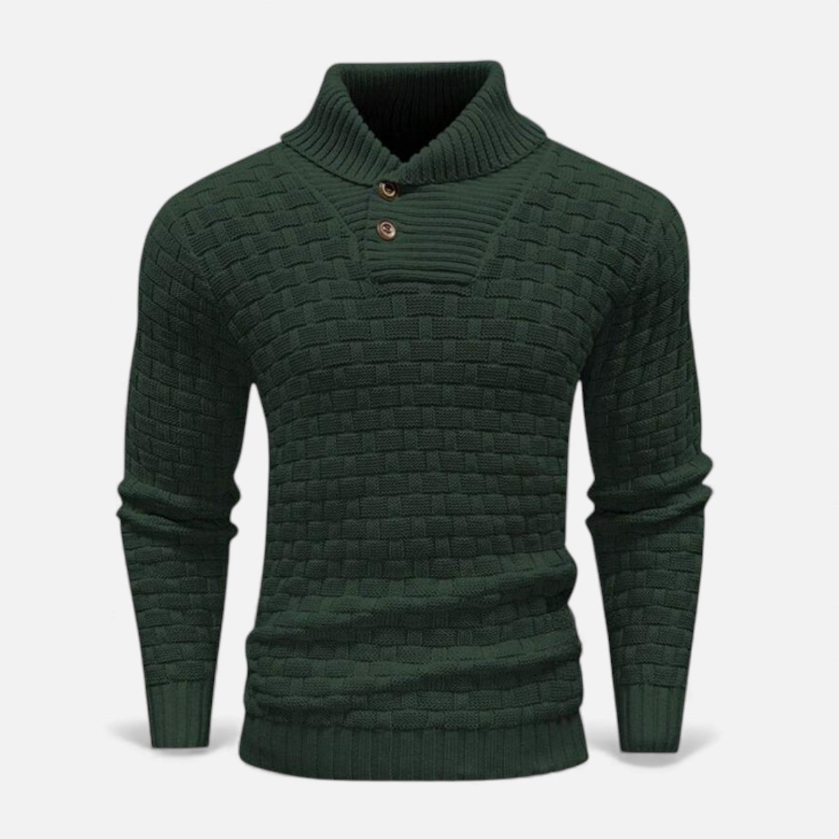 Dolcevita Uomo Slim Fit in Maglia con Dettaglio Bottoni