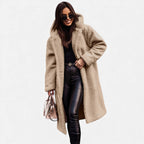 Cappotto Lungo Donna in Morbido Teddy Fleece
