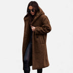 Cappotto Lungo Donna in Morbido Teddy Fleece
