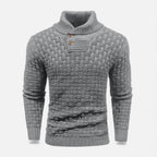 Dolcevita Uomo Slim Fit in Maglia con Dettaglio Bottoni