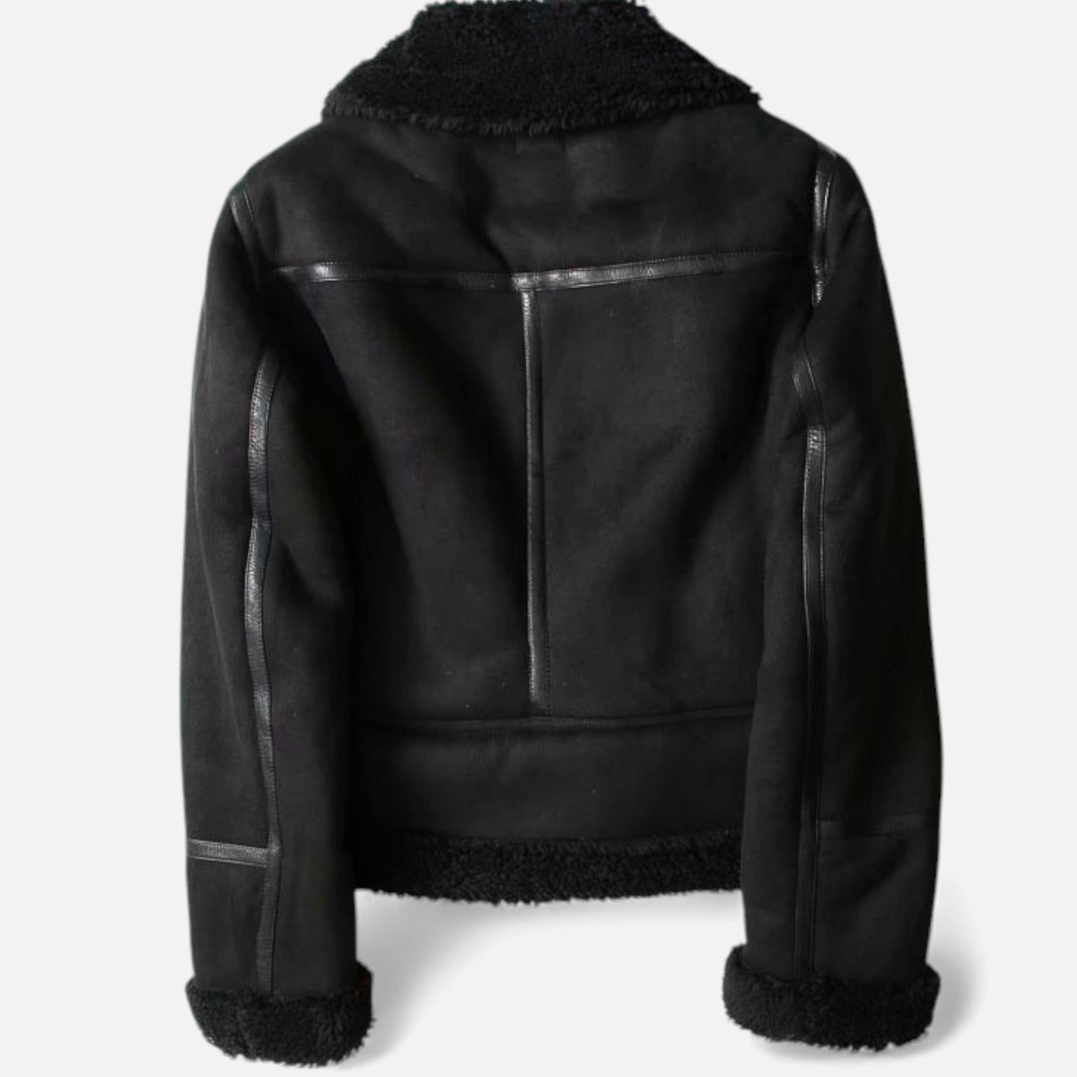 Giacca Biker Donna in Camoscio con Revers in Lana d’Agnello