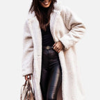 Cappotto Lungo Donna in Morbido Teddy Fleece