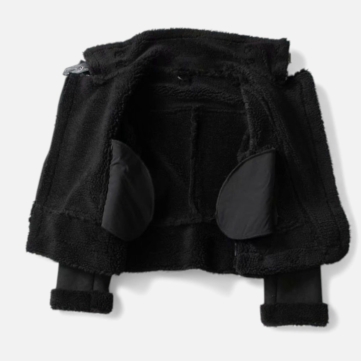 Giacca Biker Donna in Camoscio con Revers in Lana d’Agnello