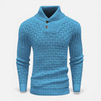Dolcevita Uomo Slim Fit in Maglia con Dettaglio Bottoni