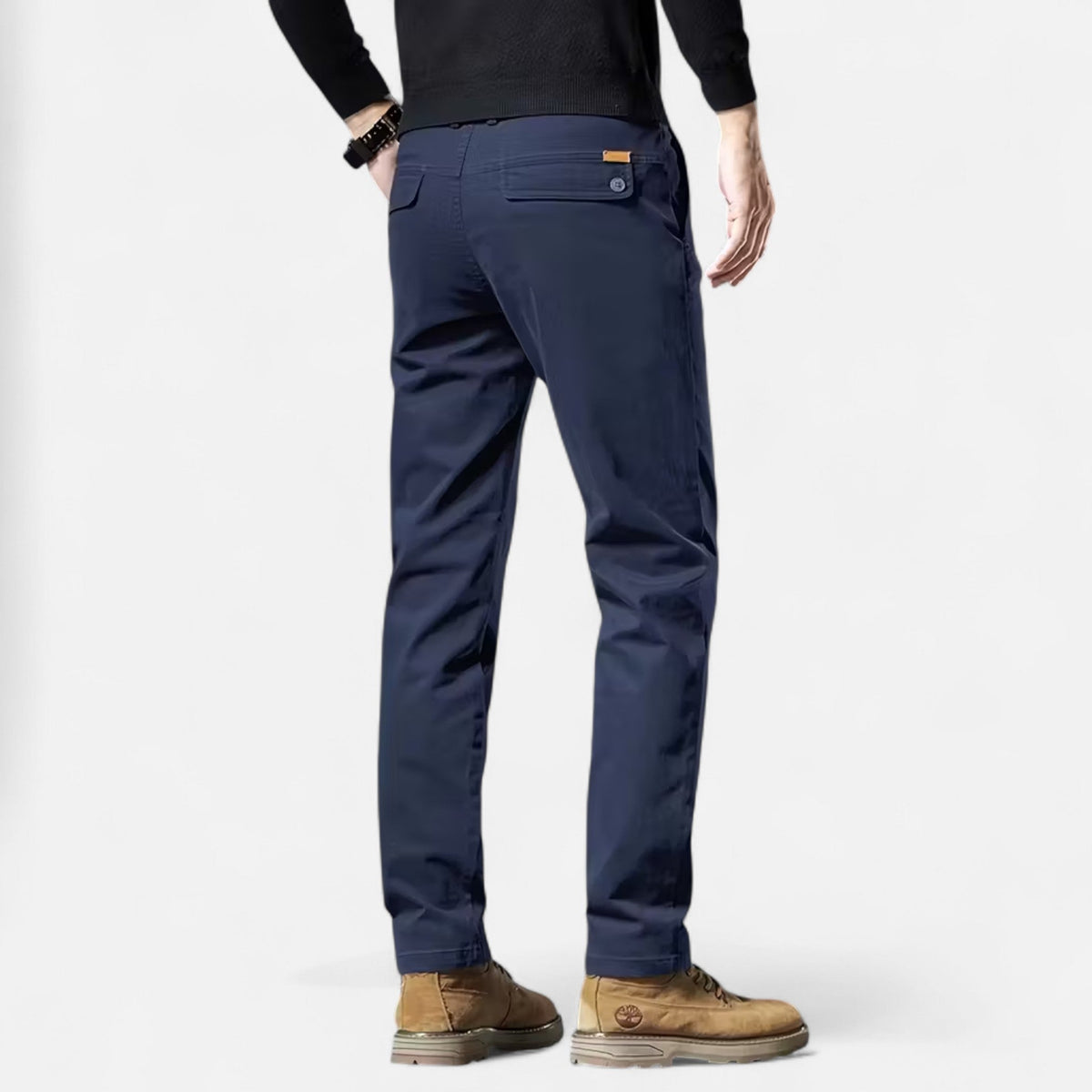 Pantalon élégant pour homme Valmonti en coton – Coupe droite et ajustée, style tailleur