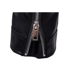 Veste biker homme en cuir avec fermeture éclair asymétrique - style motard avec ceinture