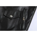 Veste biker homme en cuir avec fermeture éclair asymétrique - style motard avec ceinture