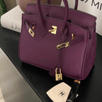 Borsa a Mano Donna in Vera Pelle Cognac