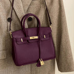 Borsa a Mano Donna in Vera Pelle Cognac