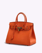 Borsa a Mano Donna in Vera Pelle Cognac