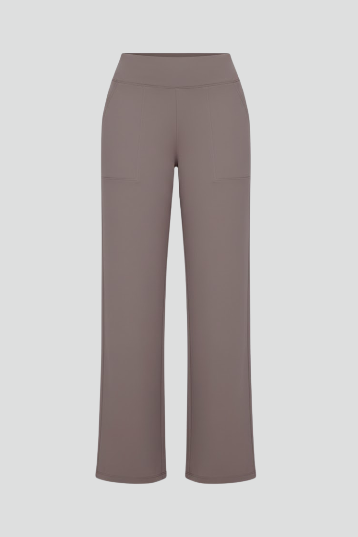 Pantaloni Donna Pull-On a Vita Alta con Gamba Ampia