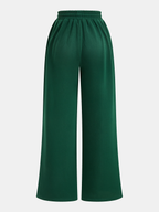 Pantalones de estar por casa para mujer, de pierna ancha, con cordón y bandas laterales