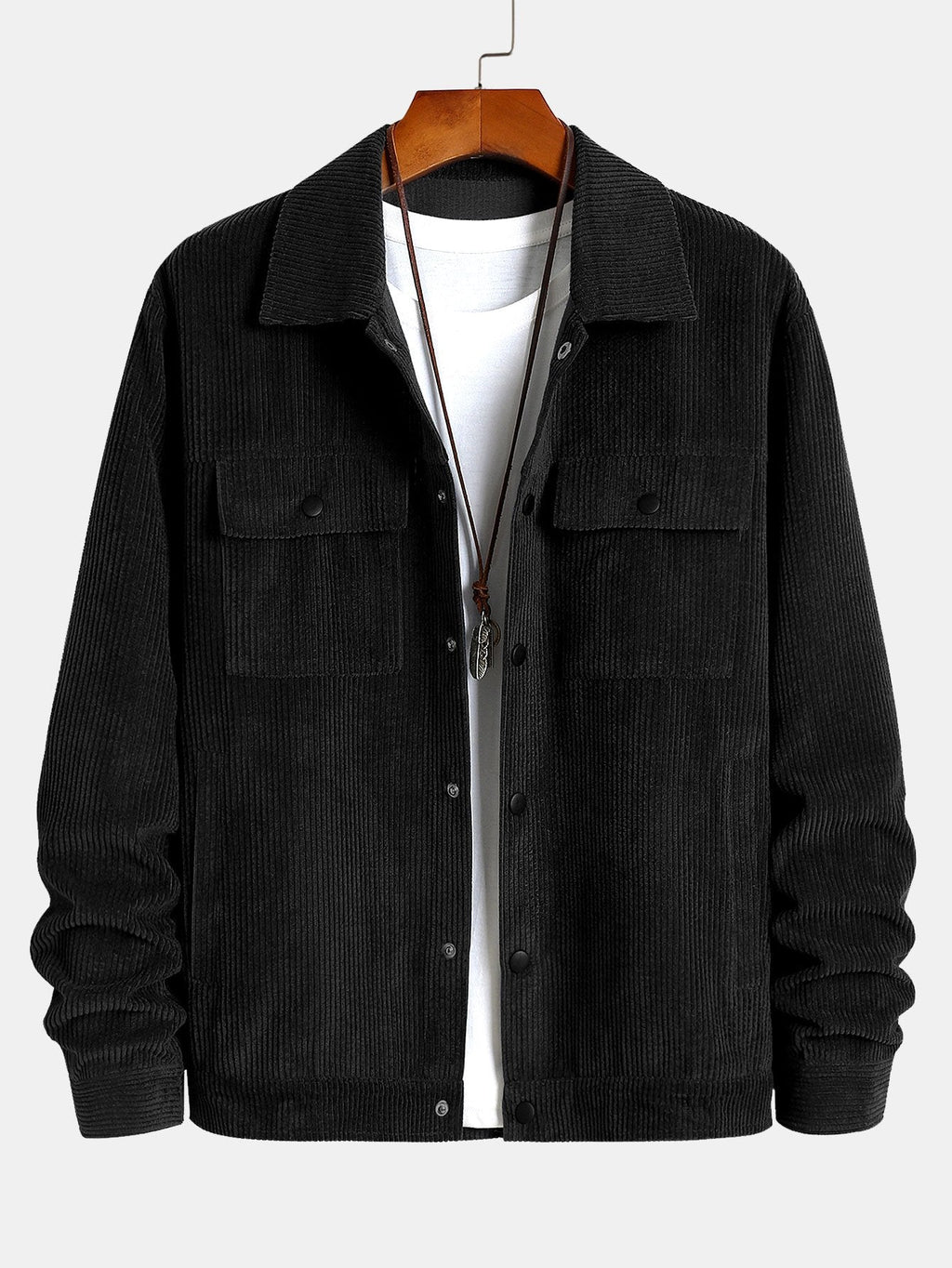 Conjunto de hombre de dos piezas de pana - Chaqueta utilitaria y pantalones cargo jogger