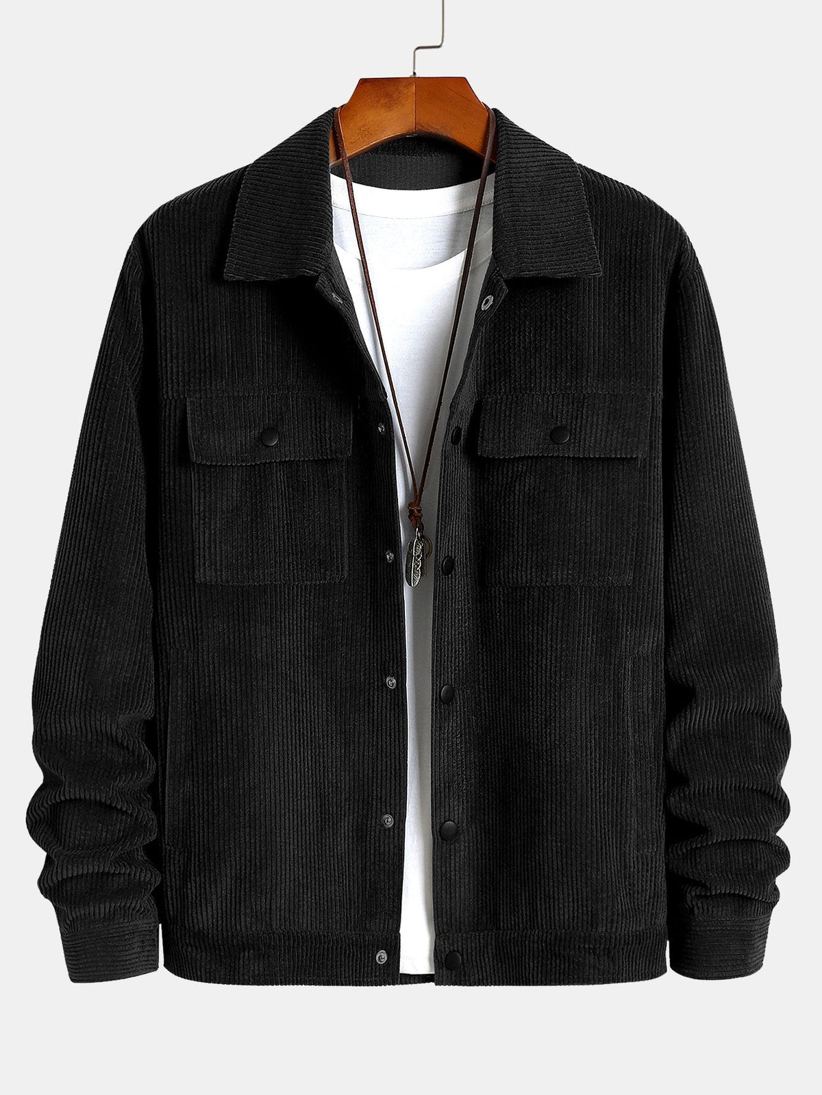 Ensemble deux pièces pour homme en velours côtelé - veste utilitaire et pantalon cargo jogger