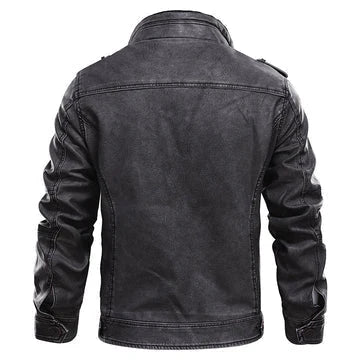 Giacca Biker Uomo in Ecopelle PU con Tasche Multiple – Stile Motociclista Urbano