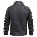 Giacca Biker Uomo in Ecopelle PU con Tasche Multiple – Stile Motociclista Urbano